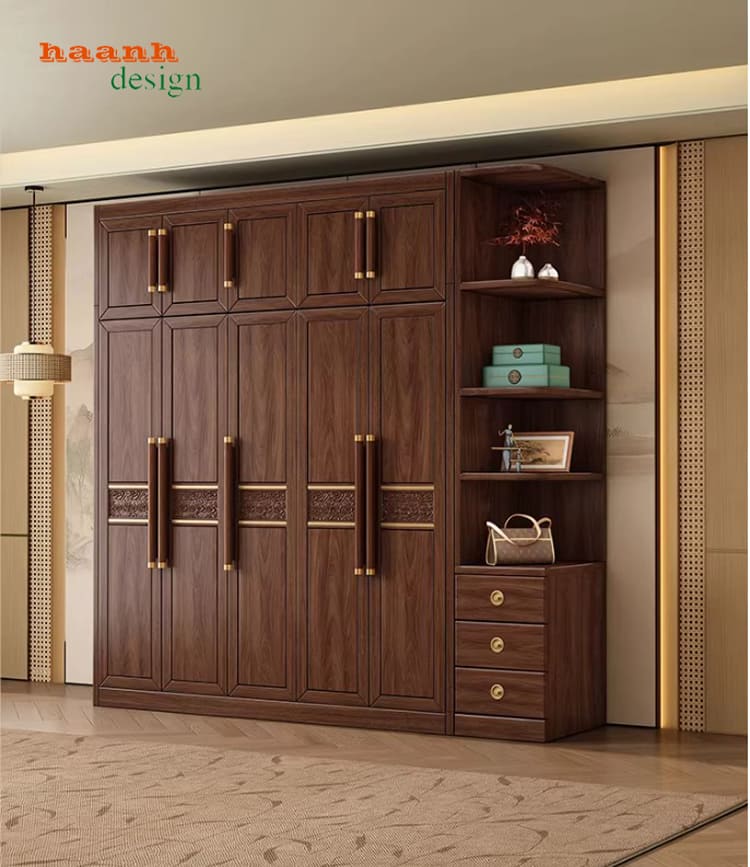 tủ quần áo phòng ngủ gỗ tự nhiên tiện nghi