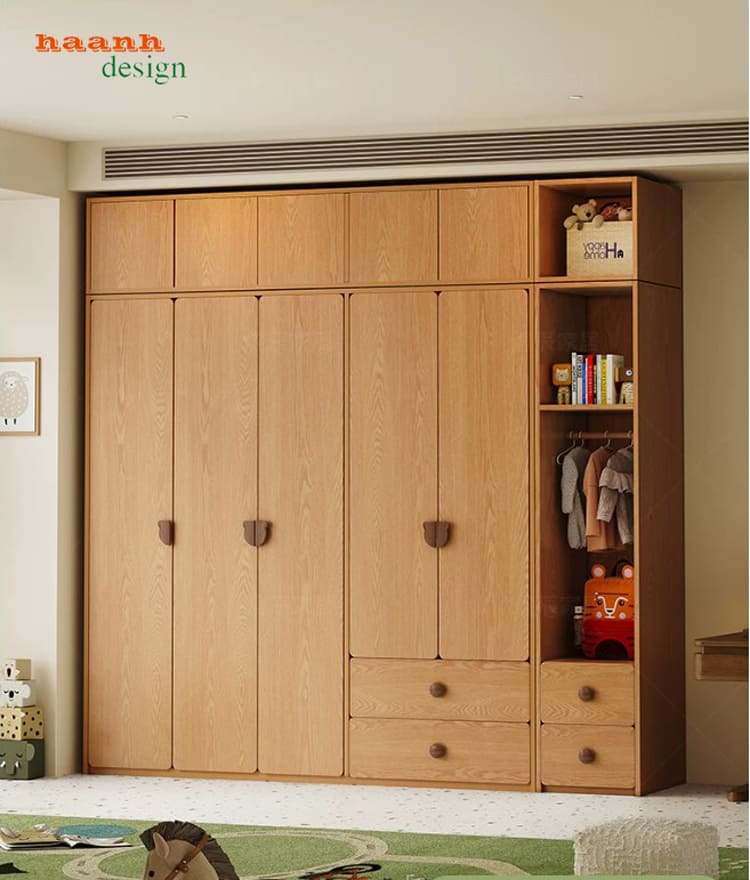 Tủ quần áo trẻ em gỗ công nghiệp nhiều khoang - TEE 007