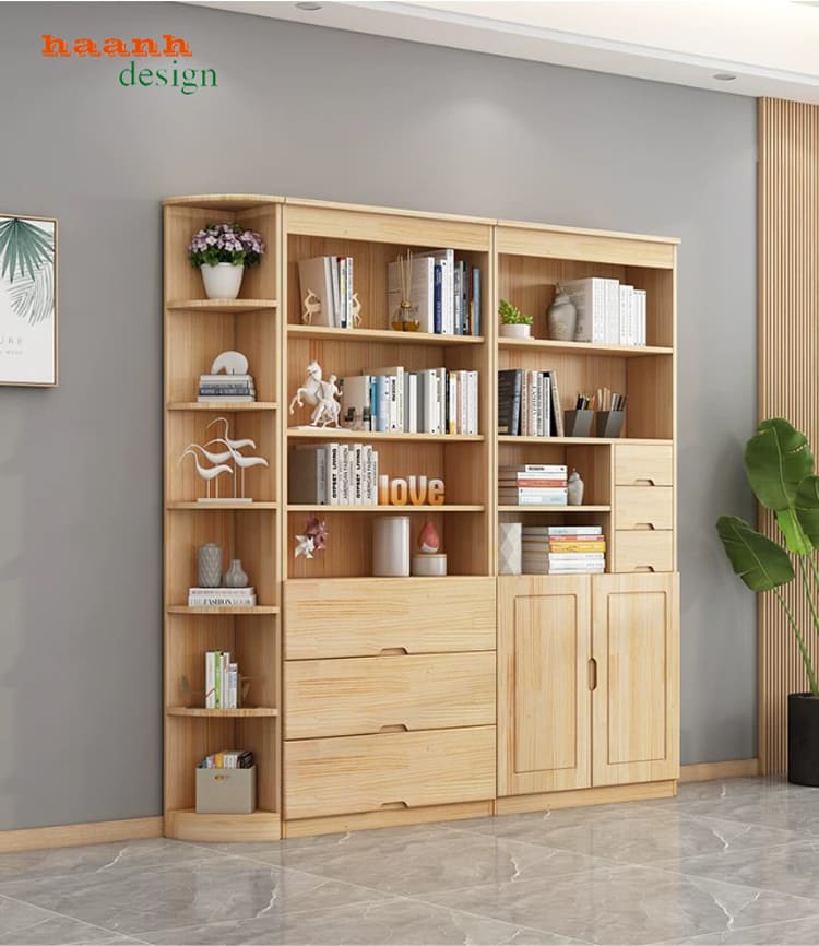 tủ sách gỗ công nghiệp hiện đại cho phòng làm việc