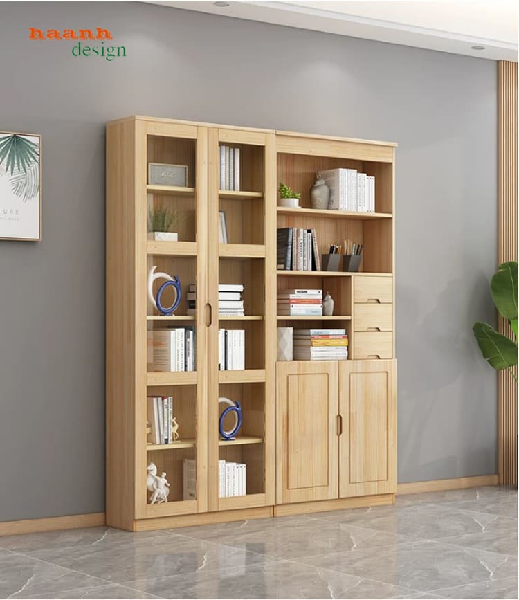 tủ sách gỗ công nghiệp MDF chống ẩm nhập khẩu