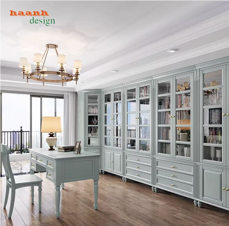 Tủ sách có cửa kính – Lựa chọn hoàn hảo cho phòng làm việc-THS 007