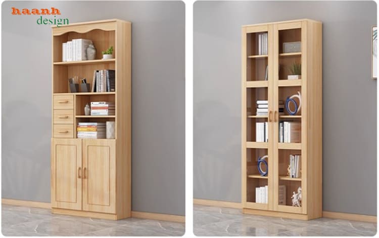 tủ sách gỗ sồi