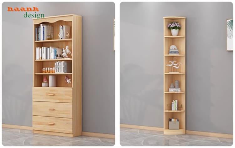 tủ sách gỗ sồi