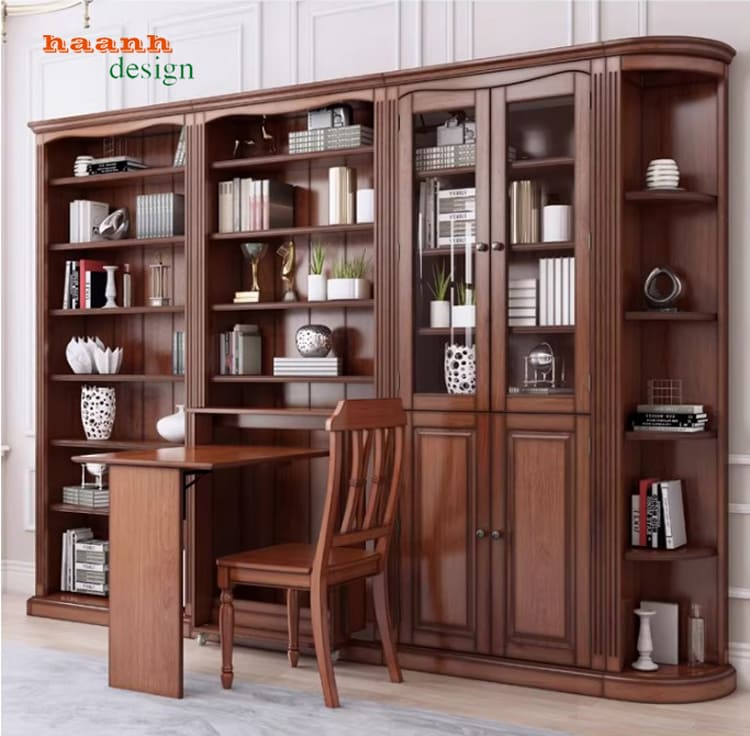 Tủ để sách bằng gỗ cao cấp cho không gian làm việc tại nhà-THS 018