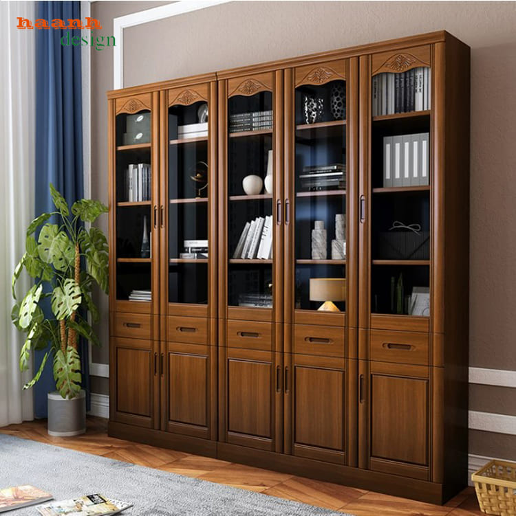 Tủ sách gỗ tự nhiên