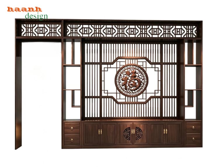 Mặt đứng tham khảo của TGC 010 Bản dựng chính diện TGC 010 có họa tiết tròn giữa