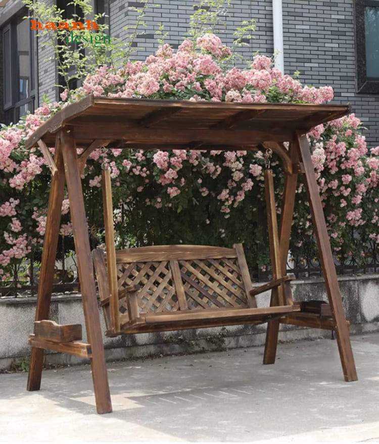 Top mẫu xích đu gỗ teak tự nhiên ngoài trời đẹp nhất hiện nay-GNT 017