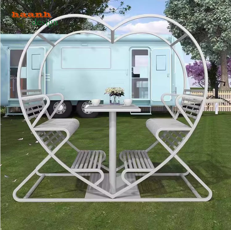 mẫu xích đu bằng sắt đẹp dùng trang trí sân vườn